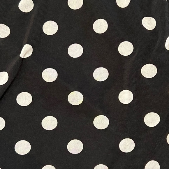 Polka Dot Ruffle Sleeve Top - Black and White - Picture 4 of 4